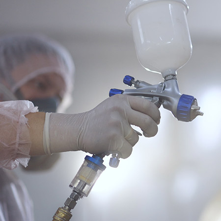 spray painting with compressed air